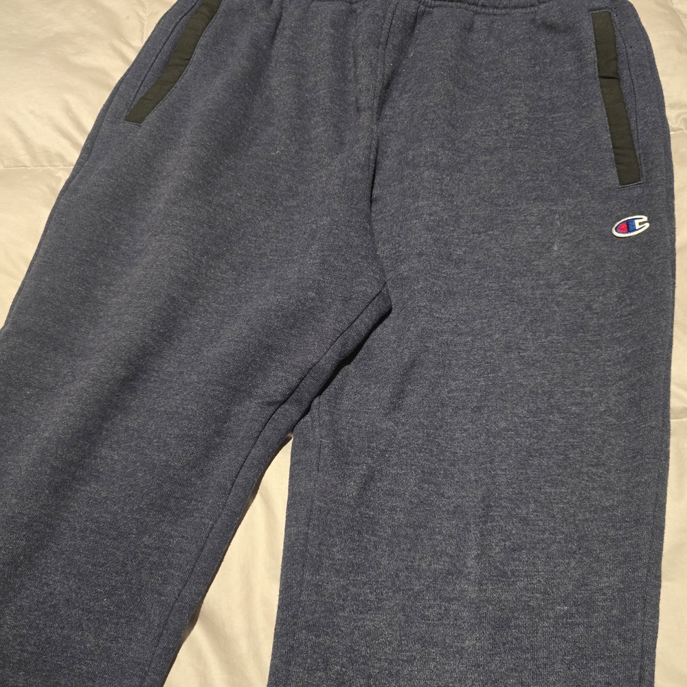 Champion Navy Blue Sweatpants with Black Accents